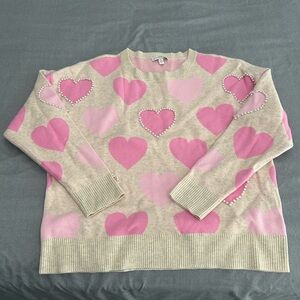 Valentines Day Pink Heart Sweater